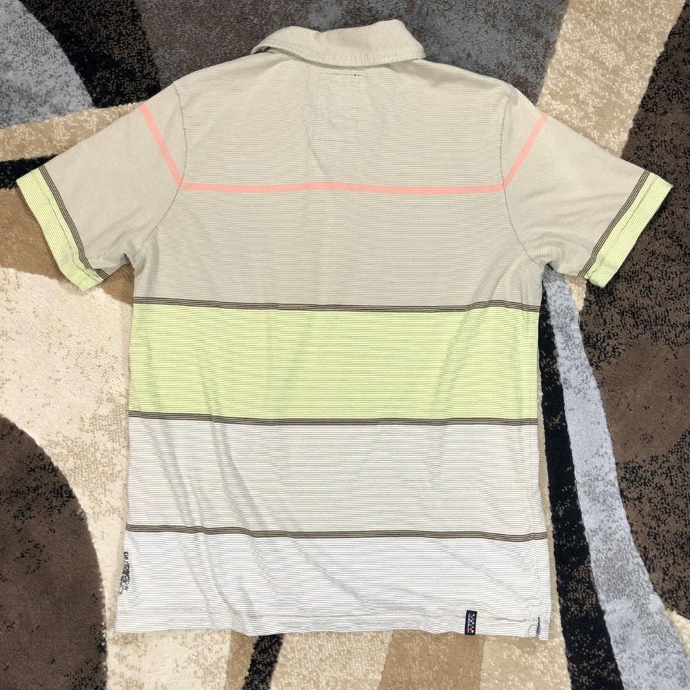 Men’s Tan/Green Quicksilver Polo Shirt, Size Large - Picture 3 of 8